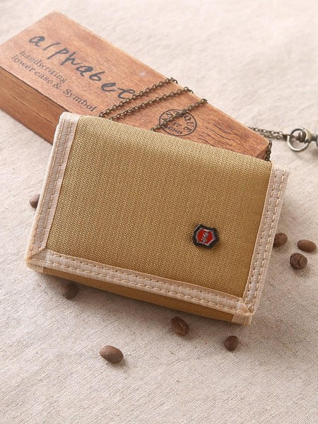 Textil férfi pénztárca érme rekesszel és fém elemmel