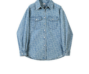 Modernūs moteriški džinsiniai marškiniai su klasikine apykakle ir sagomis