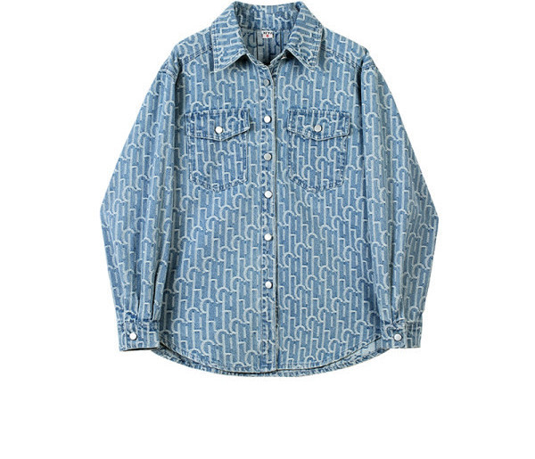 Modernūs moteriški džinsiniai marškiniai su klasikine apykakle ir sagomis