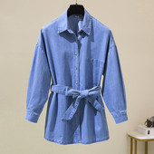 Vabaaja naiste teksasärk vööga