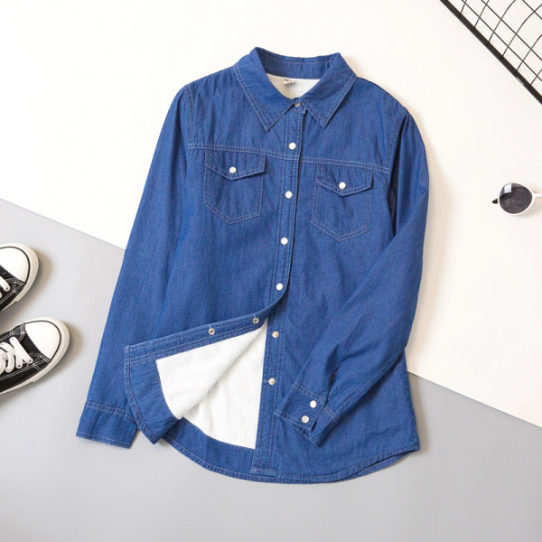 Ležerna ženska košulja sa mekom postavom - pogodna za zimu