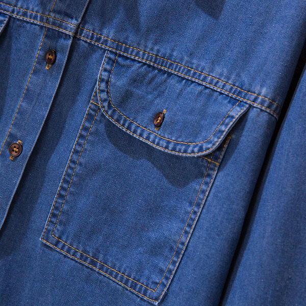 Alkalmi női farmer ing zsebekkel