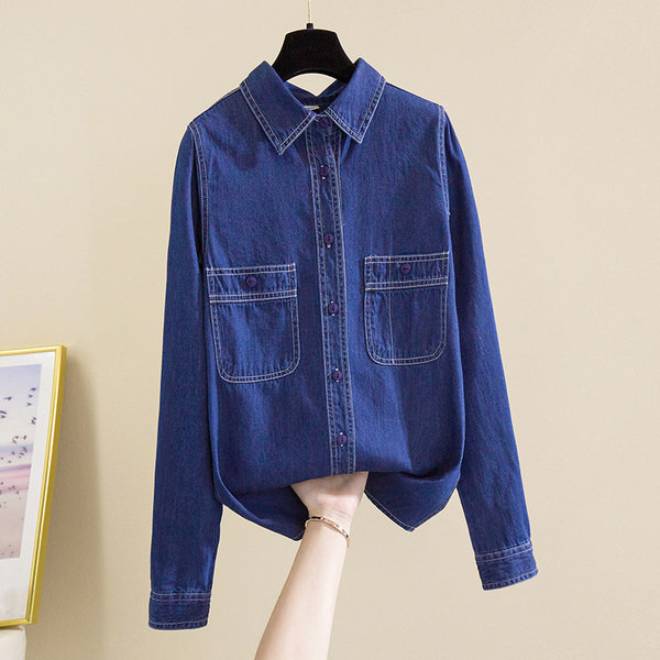 Ženska traper košulja sa džepom