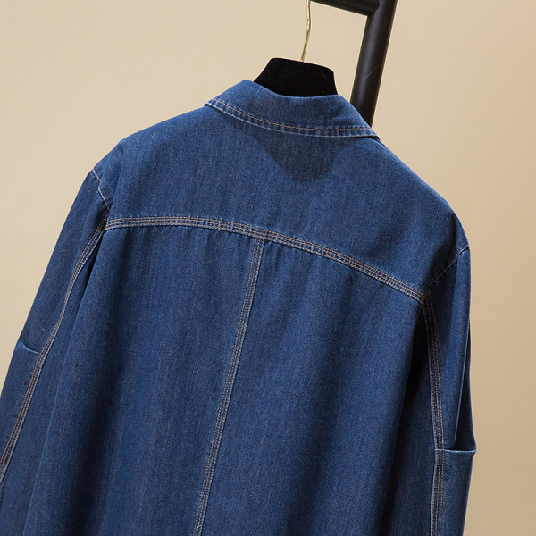 Džinsiniai laisvalaikio marškinėliai su kišene ir sagomis