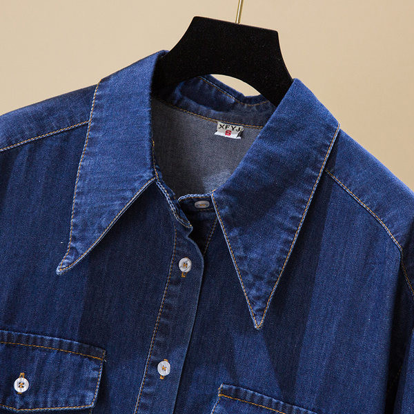 Laisvalaikio moteriški džinsiniai marškinėliai