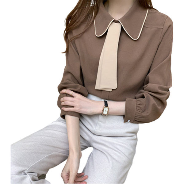 Elegantiški trijų spalvų moteriški marškiniai