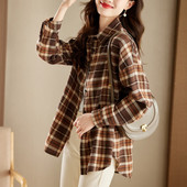 Gombos, középhosszú kockás ing