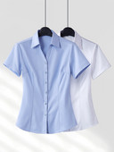 Női rövid ujjú V-nyakú alkalmi ing