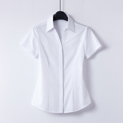 Női rövid ujjú V-nyakú alkalmi ing