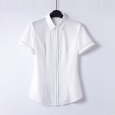 Női rövid ujjú V-nyakú alkalmi ing