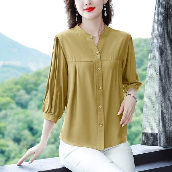 Cămașă casual din șifon cu guler scăzut