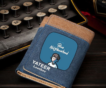 Férfi textil pénztárca felirattal