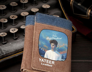 Férfi textil pénztárca felirattal