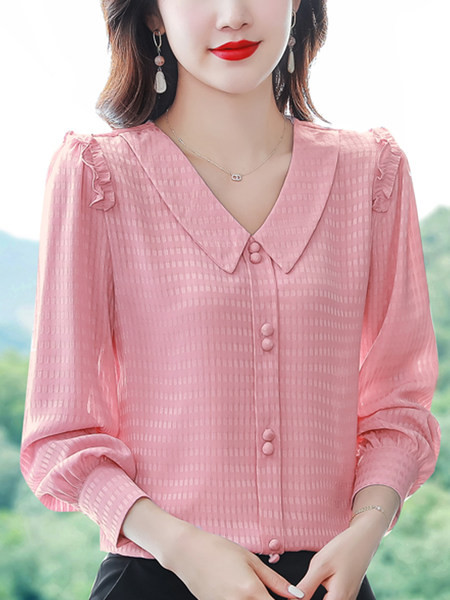 Moodne terava kaelusega naiste šifoonisärk – mitut värvi