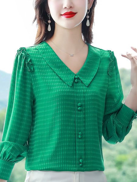 Moodne terava kaelusega naiste šifoonisärk – mitut värvi