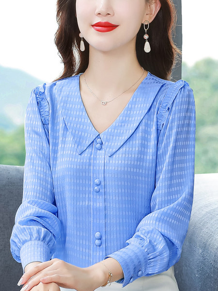 Moodne terava kaelusega naiste šifoonisärk – mitut värvi