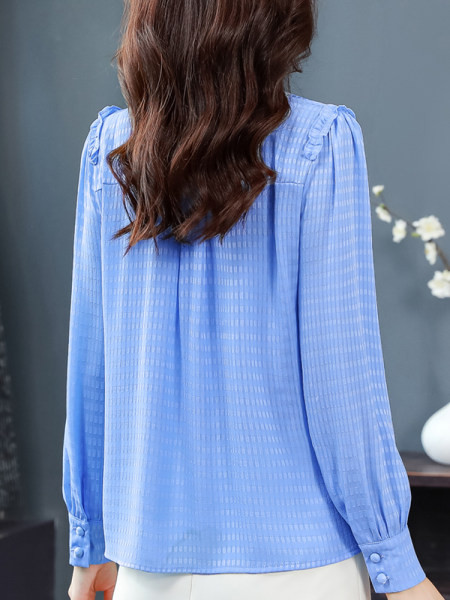 Moodne terava kaelusega naiste šifoonisärk – mitut värvi