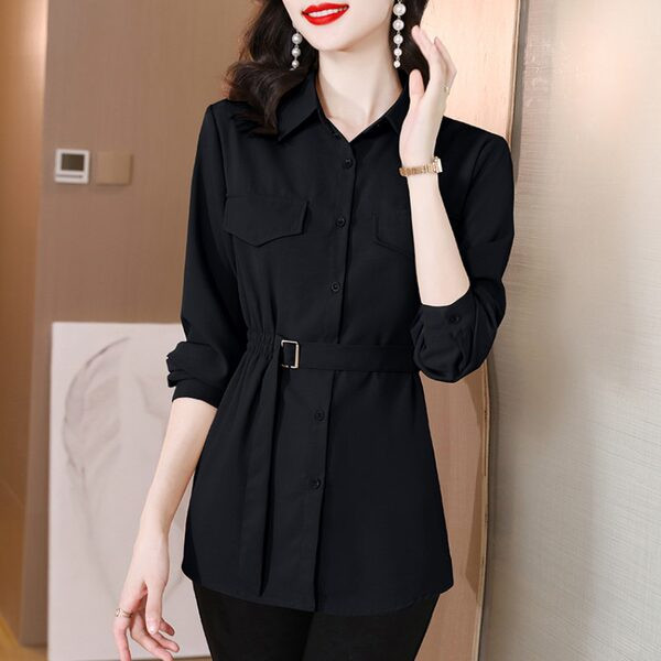 Cămașă modernă cu curea - model alungit