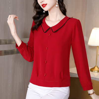 Elegantiški užsegami marškiniai su klasikine apykakle