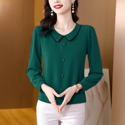 Elegantiški užsegami marškiniai su klasikine apykakle