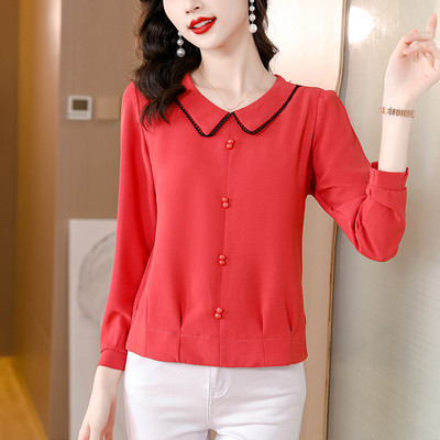 Elegantiški užsegami marškiniai su klasikine apykakle