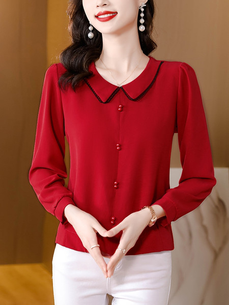 Elegantiški užsegami marškiniai su klasikine apykakle