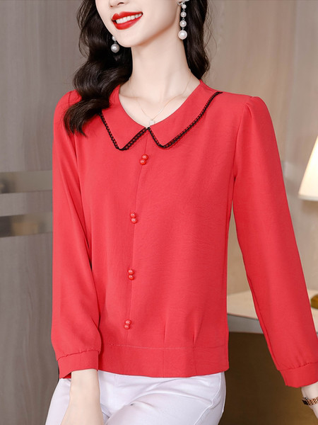 Elegantiški užsegami marškiniai su klasikine apykakle