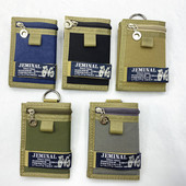 Tekstilni muški novčanik s kopčanjem na čičak i zip pretincem za kovanice