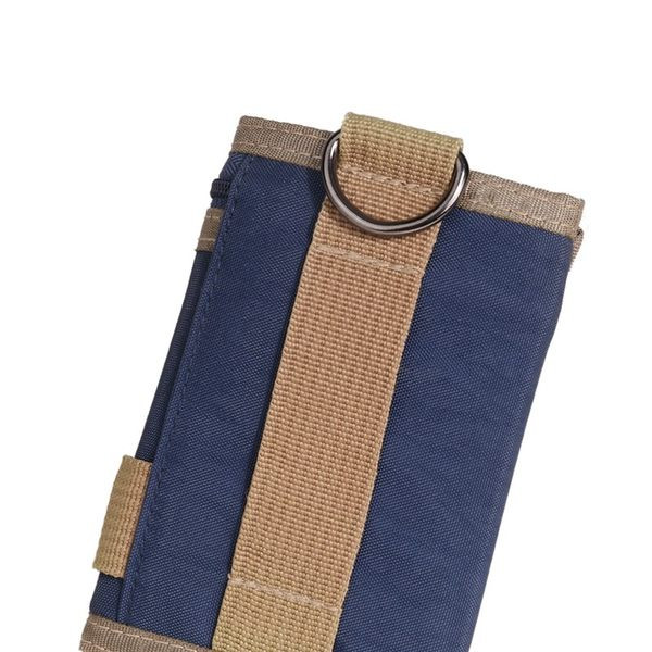 Tekstilni muški novčanik s kopčanjem na čičak i zip pretincem za kovanice