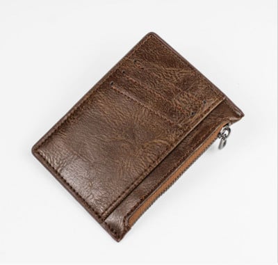 Vyriška odinė piniginė su užtrauktuku