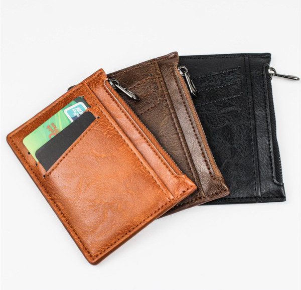 Vyriška odinė piniginė su užtrauktuku