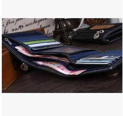 Férfi textil pénztárca cipzárral