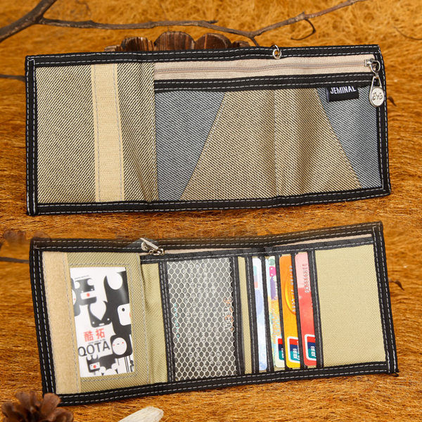 Uue mudeliga meeste rahakott tekstiilist mitmes värvitoonis