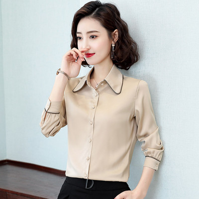 Novi model ženske košulje od šifona dugih rukava sa klasičnom kragnom