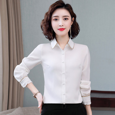 Novi model ženske košulje od šifona dugih rukava sa klasičnom kragnom