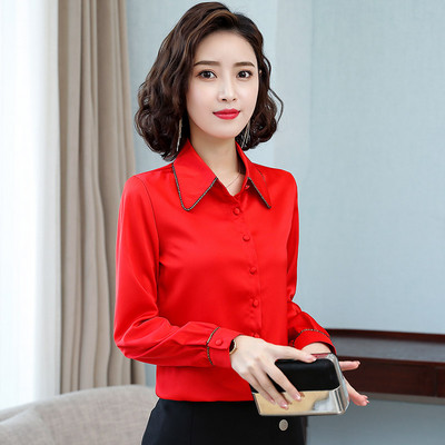 Novi model ženske košulje od šifona dugih rukava sa klasičnom kragnom