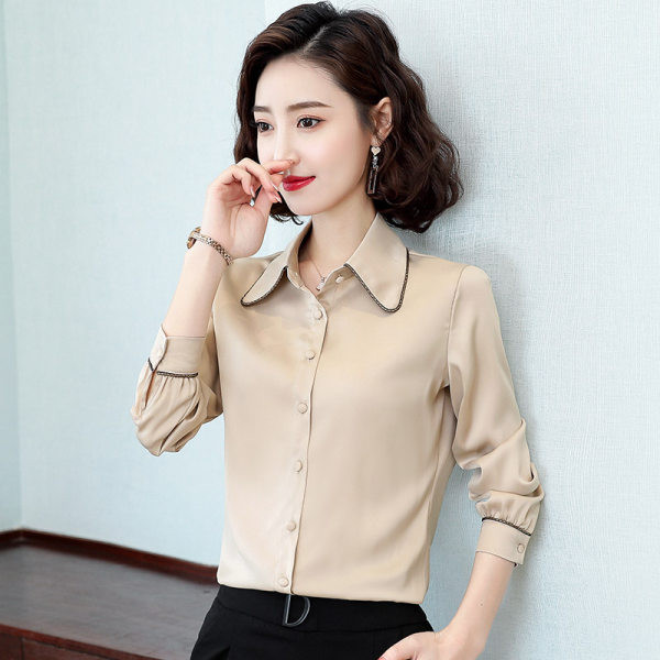Novi model ženske košulje od šifona dugih rukava sa klasičnom kragnom