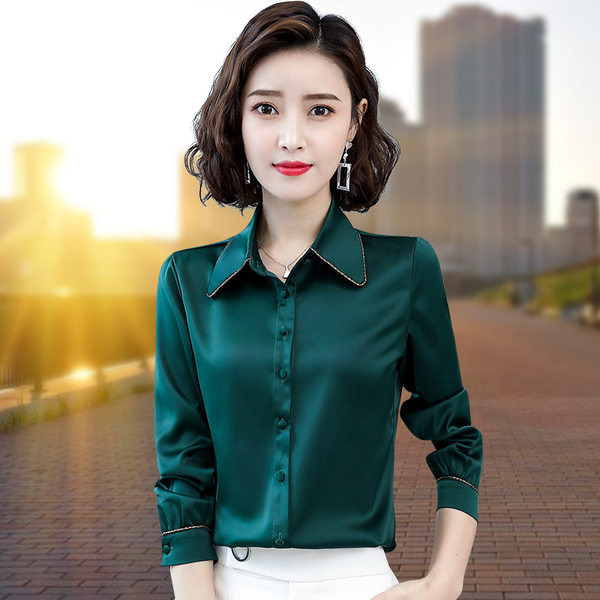 Novi model ženske košulje od šifona dugih rukava sa klasičnom kragnom