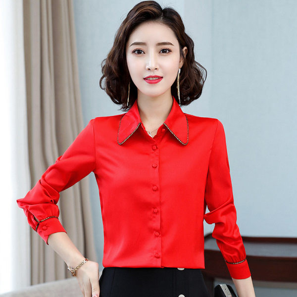 Novi model ženske košulje od šifona dugih rukava sa klasičnom kragnom