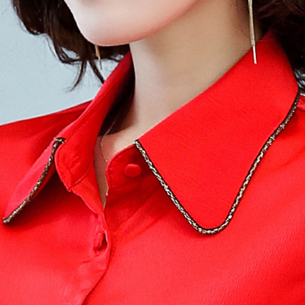 Novi model ženske košulje od šifona dugih rukava sa klasičnom kragnom