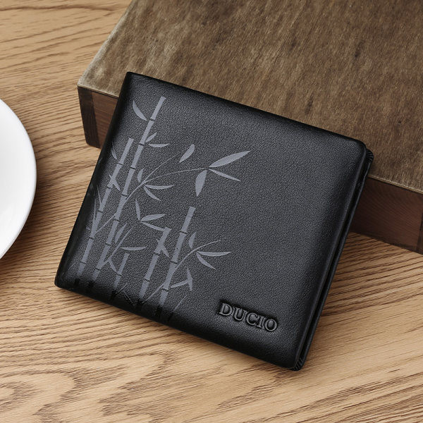 Odinė vyriška piniginė su skyriumi banknotams ir kortelėms