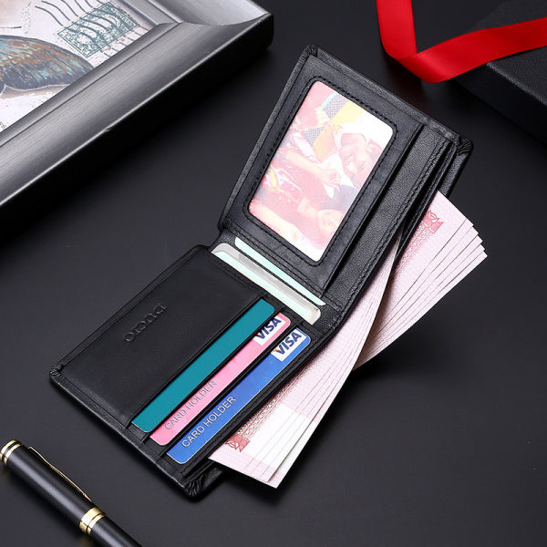 Odinė vyriška piniginė su skyriumi banknotams ir kortelėms