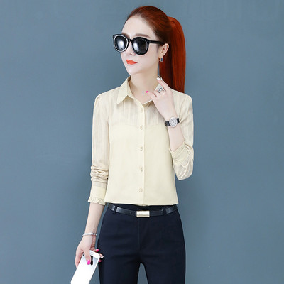 Naujo modelio moteriški elegantiški marškinėliai klasikine apykakle