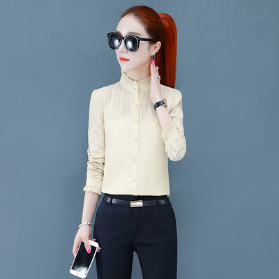 Naujo modelio moteriški elegantiški marškinėliai klasikine apykakle