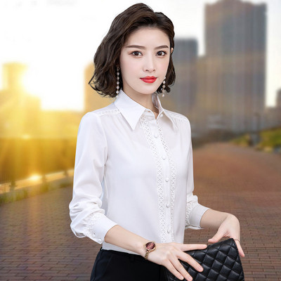 Elegantiški šifoniniai marškiniai su nėriniais