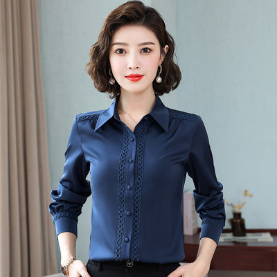 Elegantiški šifoniniai marškiniai su nėriniais