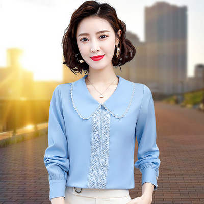 Moteriški elegantiški marškiniai su klasika ir siuvinėjimais