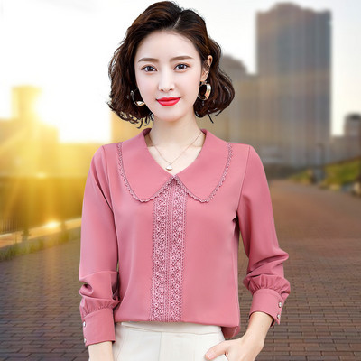 Moteriški elegantiški marškiniai su klasika ir siuvinėjimais