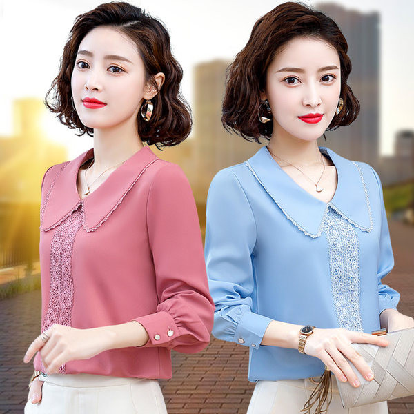 Moteriški elegantiški marškiniai su klasika ir siuvinėjimais