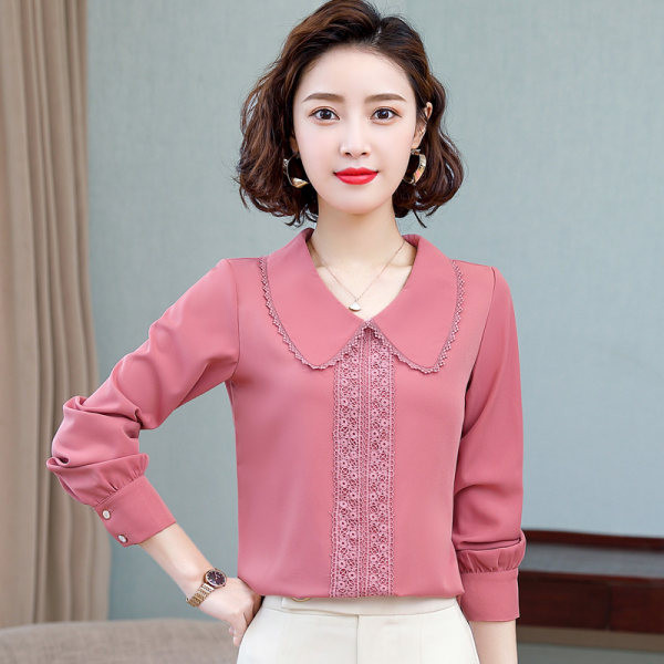 Moteriški elegantiški marškiniai su klasika ir siuvinėjimais